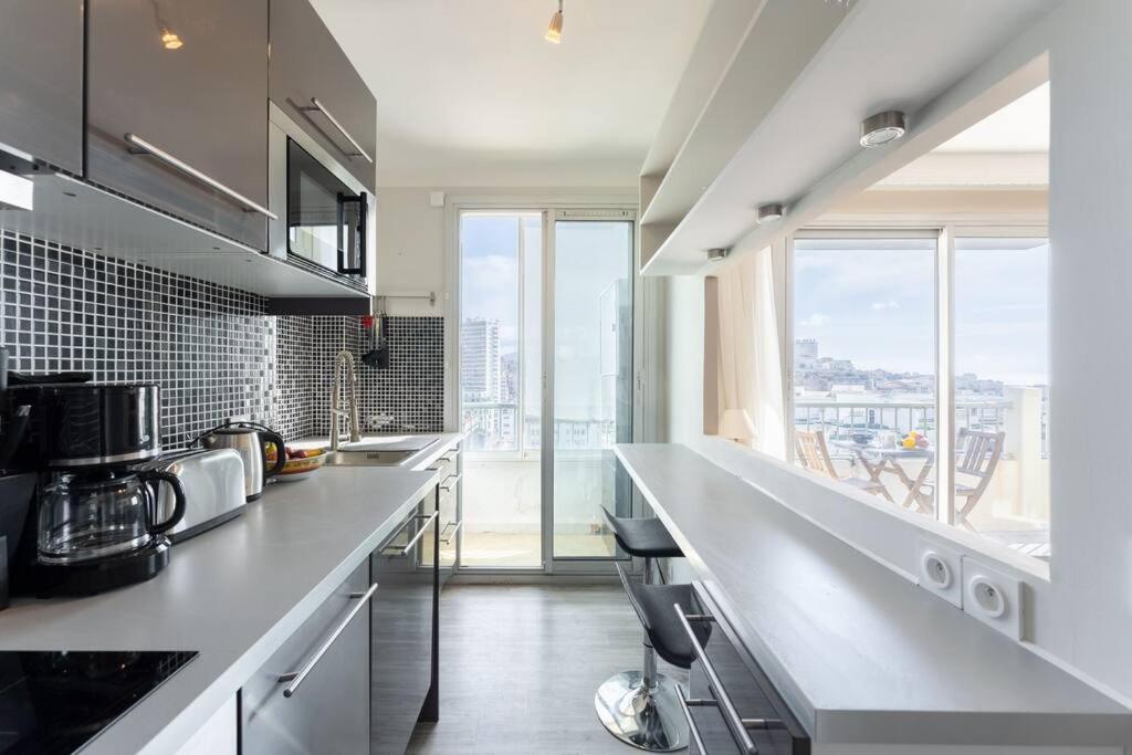 Vue Mer Plage Catalans Vieux Port Clim - 2 Chambres มาร์กเซย ภายนอก รูปภาพ
